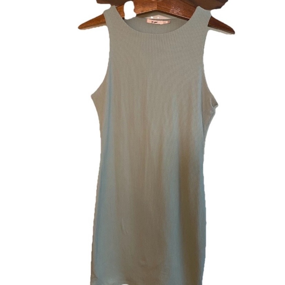 Miami Ribbed Tank Top - Soft Green